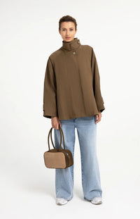 YAYA - Woven A-Line Trenchcoat Jacket - Teak Brown