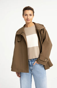 YAYA - Woven A-Line Trenchcoat Jacket - Teak Brown