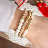 PennyLine inc. - Pearls and Antique Gold Beaded Bracelet Set