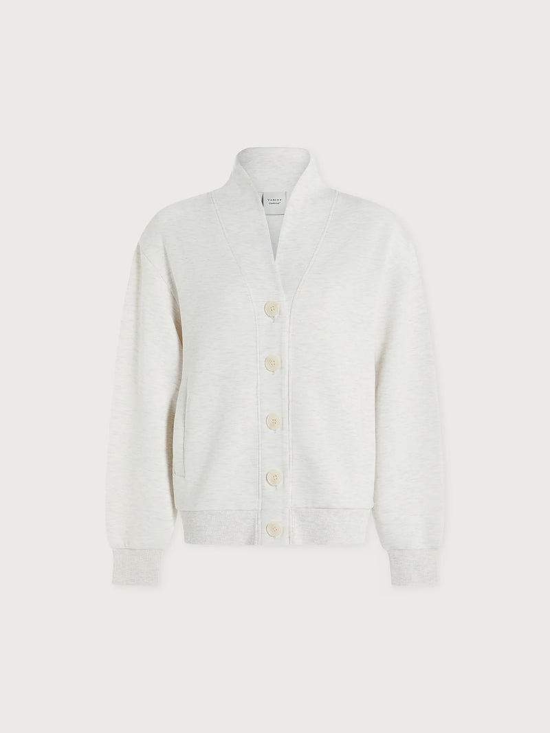 Varley - Celeste Button Through Sweat in Ivory Marl