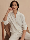 Varley - Celeste Button Through Sweat in Ivory Marl