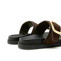 Sister x Soeur - Asha - Suede Sandal in Dark Brown