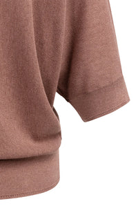 YAYA - Batwing Short Sleeve Cardigan in Burlwood Pink Melange