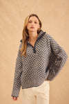 John + Jenn - Dominic Pullover in Inky Herringbone