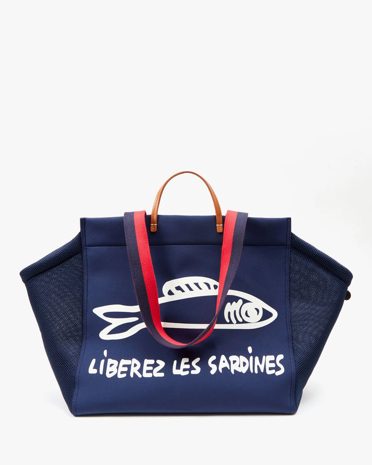 Clare V. - Trucker Beach Tote with Flat Clutch in Navy
