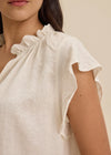 Velvet - Semira - Woven Linen Top in Chalk