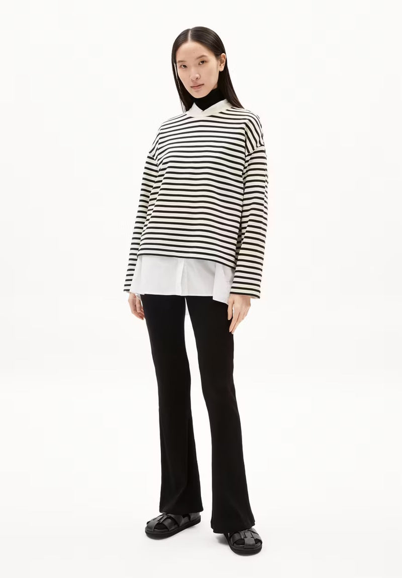 ArmedAngels - Frankaa Maarlen Stripe Sweat in Undyed-black