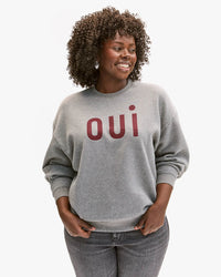 Clare V. - Oui Oversized Sweatshirt in Grey Melange