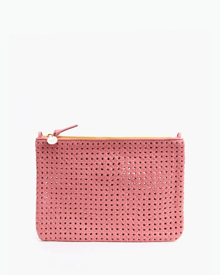 Clare V. Flat Clutch with Tabs in Petal Ratan