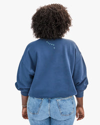 Clare V. - Oversized Grand Block Ciao Sweatshirt in Navy