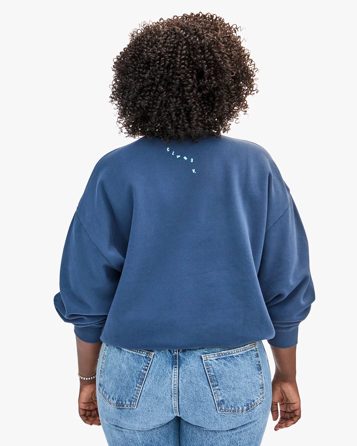 Clare V. - Oversized Grand Block Ciao Sweatshirt in Navy