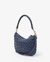 Clare V. - Petit Moyen Messenger in Bright Navy Puffy Woven