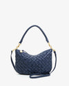 Clare V. - Petit Moyen Messenger in Bright Navy Puffy Woven