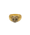 Clare V. - Whiskers Signet Ring in Vintage gold/Clear