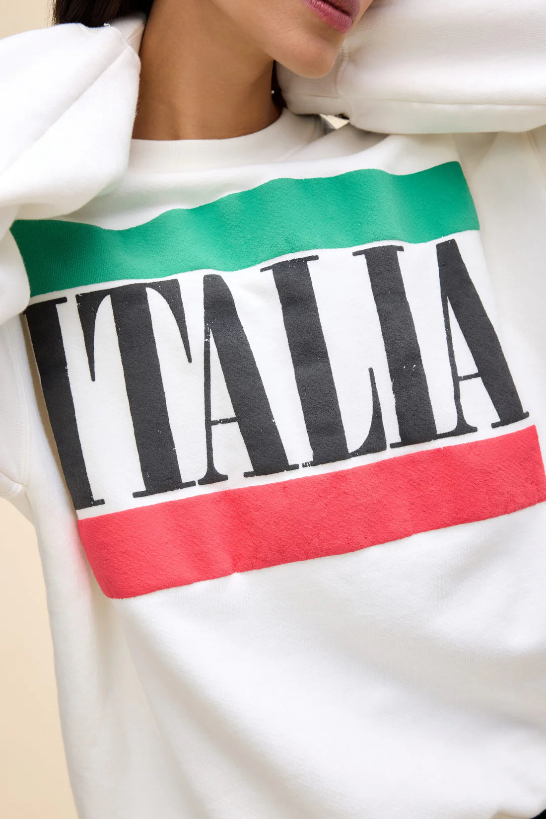 DAYDREAMER - Italia BF Sweatshirt in Vintage White