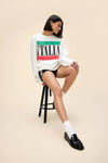 DAYDREAMER - Italia BF Sweatshirt in Vintage White
