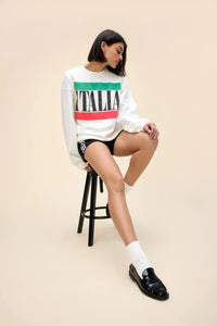 DAYDREAMER - Italia BF Sweatshirt in Vintage White