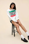 DAYDREAMER - Italia BF Sweatshirt in Vintage White
