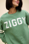 DAYDREAMER - Ziggy Stardust Varsity Sweatshirt in Stone Green