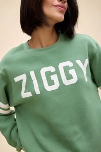 DAYDREAMER - Ziggy Stardust Varsity Sweatshirt in Stone Green