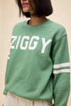 DAYDREAMER - Ziggy Stardust Varsity Sweatshirt in Stone Green