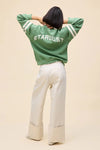 DAYDREAMER - Ziggy Stardust Varsity Sweatshirt in Stone Green