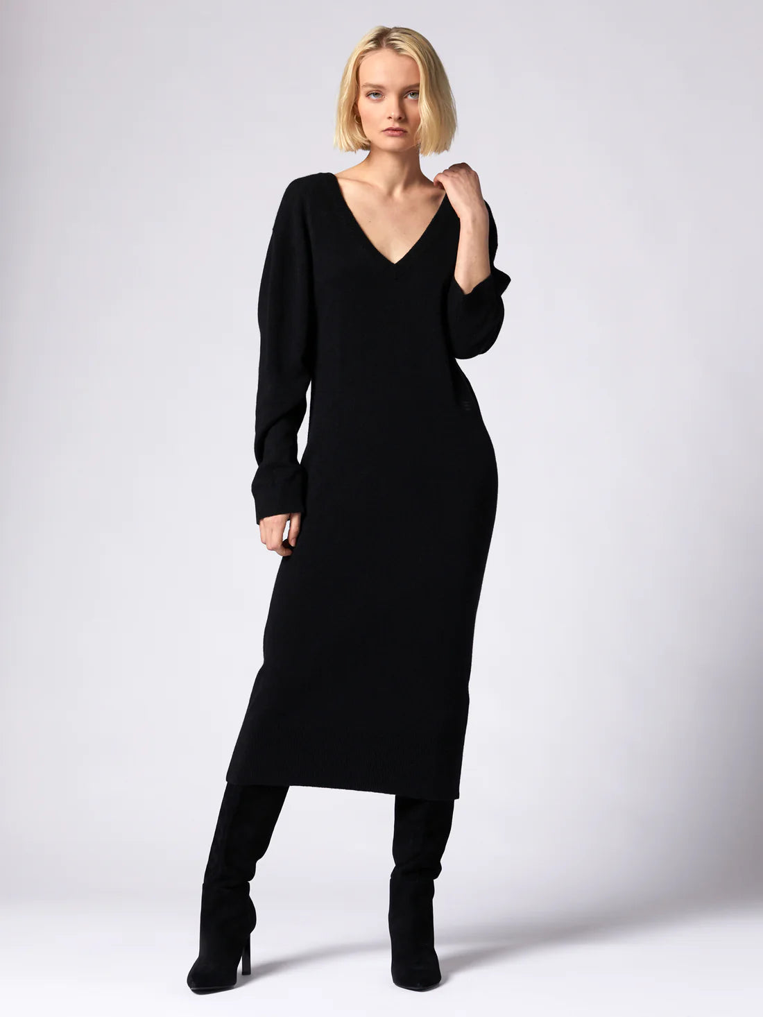 Equipment - Jeannie Cashmere Dress in True Black