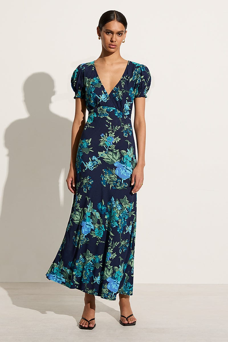 Navy blue and deals gold maxi dress