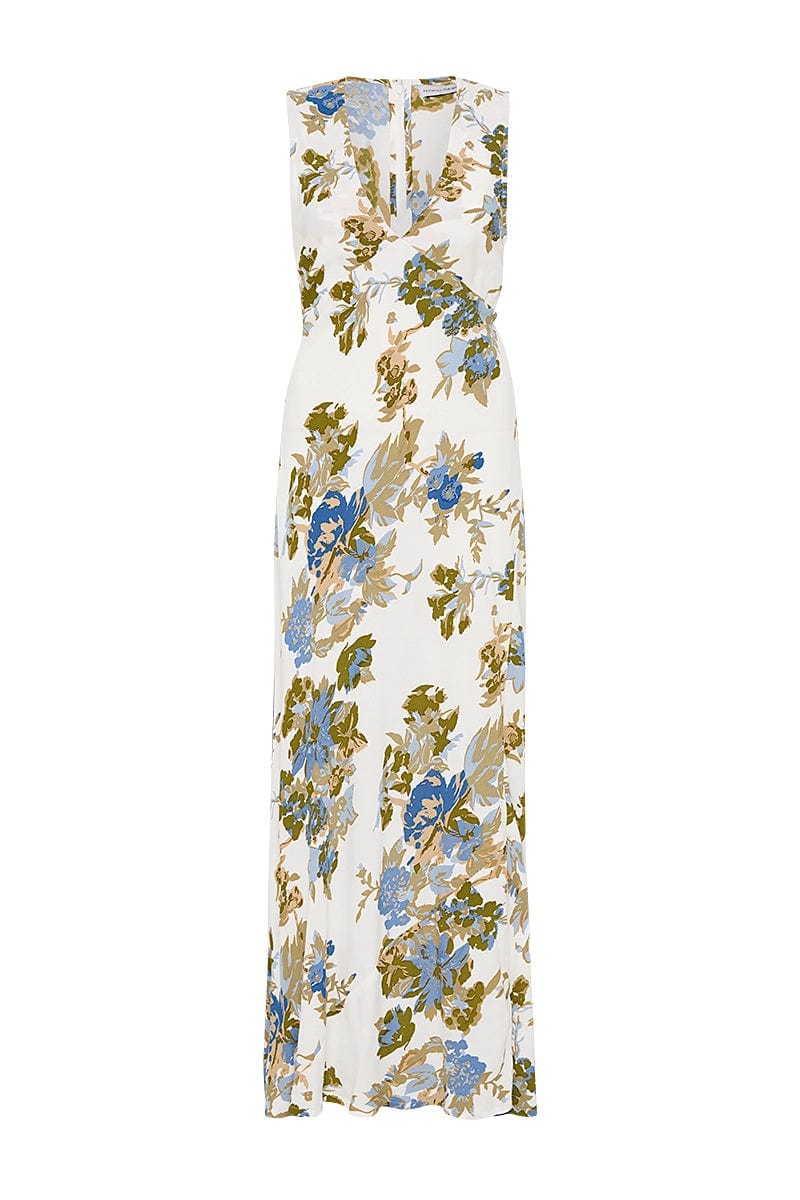 Gold floral maxi dress discount