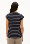 ArmedAngels - Jilaana Stripes Shirt in Night Sky/Oatmilk