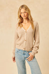 John + Jenn - River Cotton Cardi in Light Mocha
