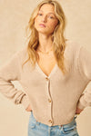 John + Jenn - River Cotton Cardi in Light Mocha