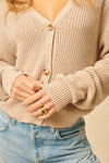 John + Jenn - River Cotton Cardi in Light Mocha