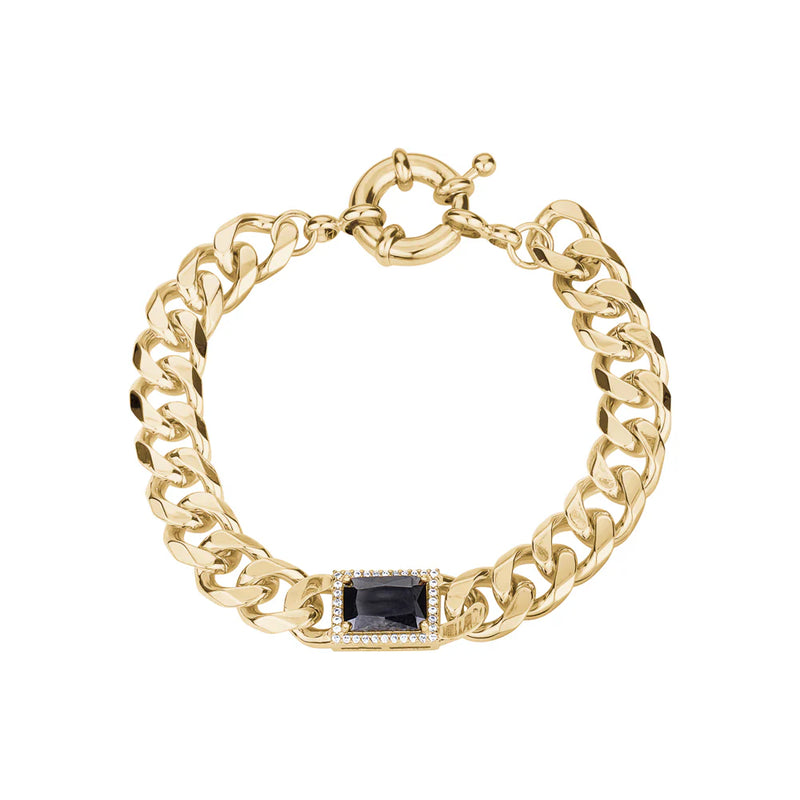 LimLim Accessories - Black Crystal Gold Bracelet