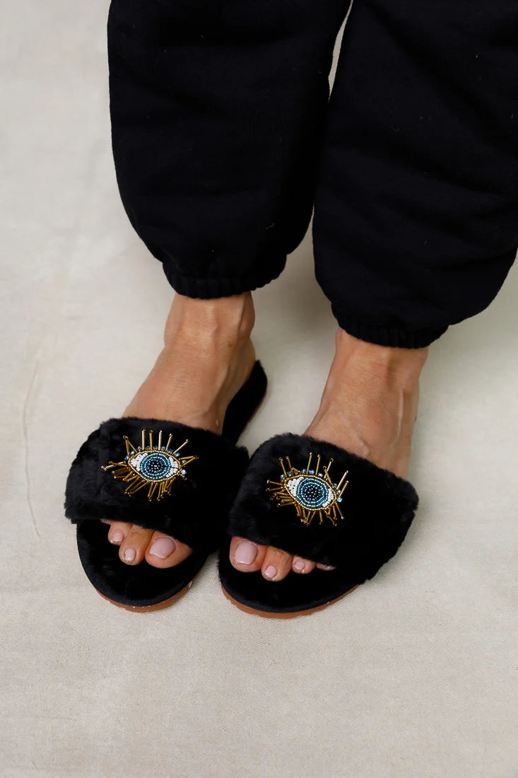 LimLim Accessories - Beaded Evil Eye Slippers