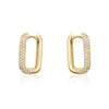LimLim Accessories - Rectangular Pave Gold Hoops