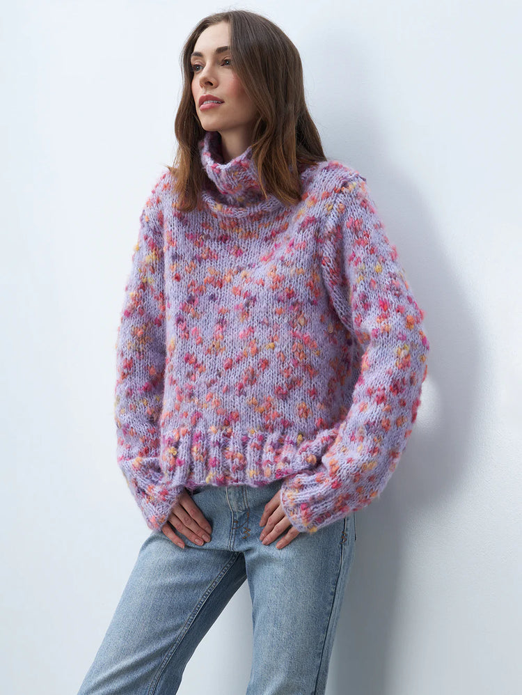Line - Fleur -  Turtleneck Sweater in Lilac Wildflower