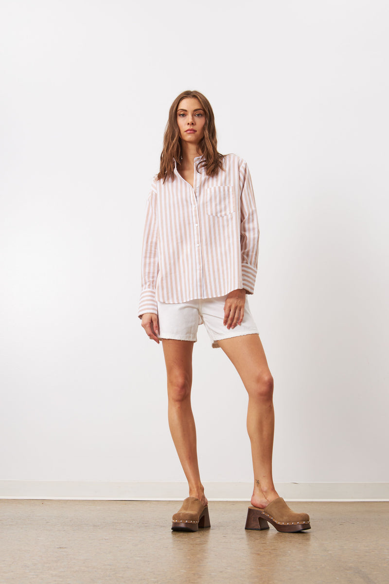 Line - Maeve - Striped Button-up Shirt in Sepia Parasol