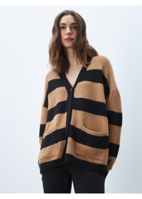 Line - Phillie - Relaxed Cardigan in Walnut Stripe