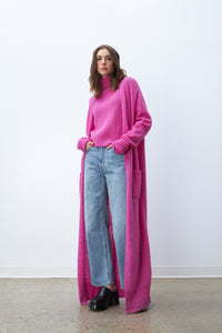 Line - Sienna - Long Cardigan in Pink Topaz