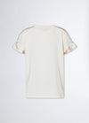 Liu Jo - T-Shirt with Pearls in Naturale