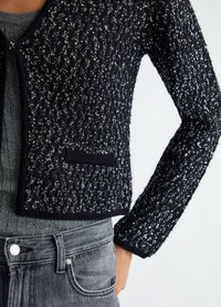 Liu Jo - Knit Sequins Cardigan in Black/Silver