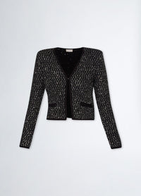 Liu Jo - Knit Sequins Cardigan in Black/Silver