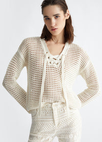 Liu Jo - Crochet Jumper in Bianco Lana