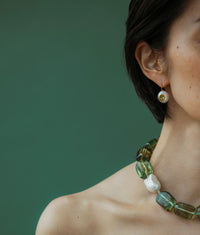 Lizzie Fortunato - Pearl Pablo Earrings in Peridot