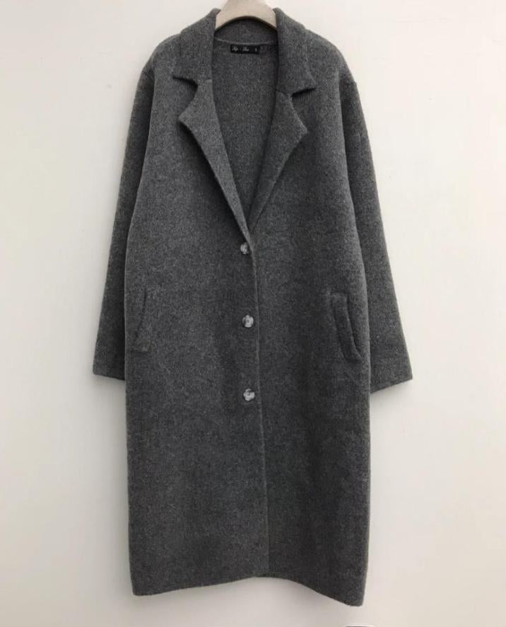 Lyla & Luxe - Victoria - Oversized Long Coat in Medium Grey
