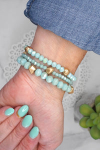 PennyLine inc. - Beaded Bracelet Stack with Tassel and Coin