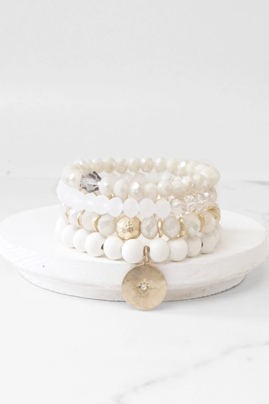PennyLine inc. - Beaded Bracelet Set with a Coin Charm