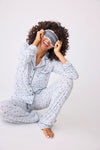 P.J. Salvage - Wild Dreams Modal Floral Leopard PJ Set in Blue Air