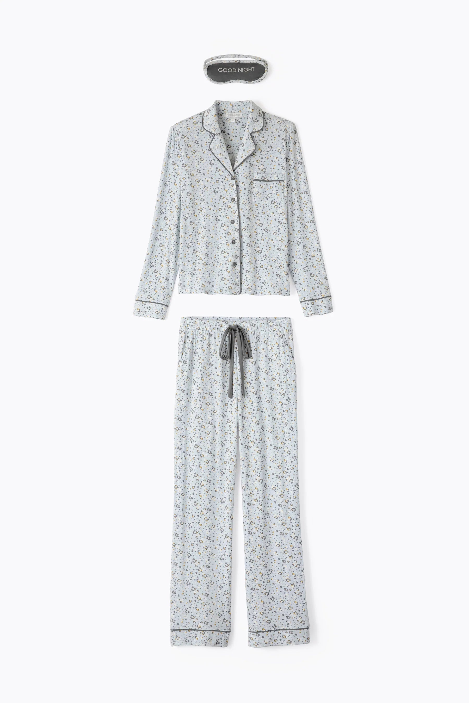 P.J. Salvage - Wild Dreams Modal Floral Leopard PJ Set in Blue Air